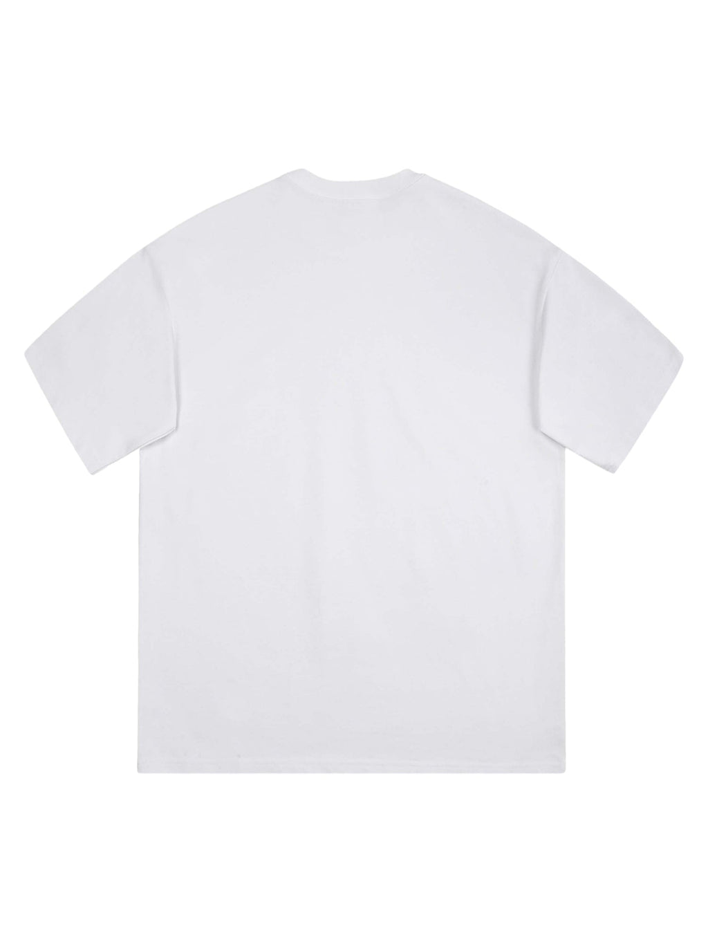 WHITE GRAPHIC T-SHIRT WITH ROUND COLLAR FOR SPRING SHORT SLEEVE WEAR