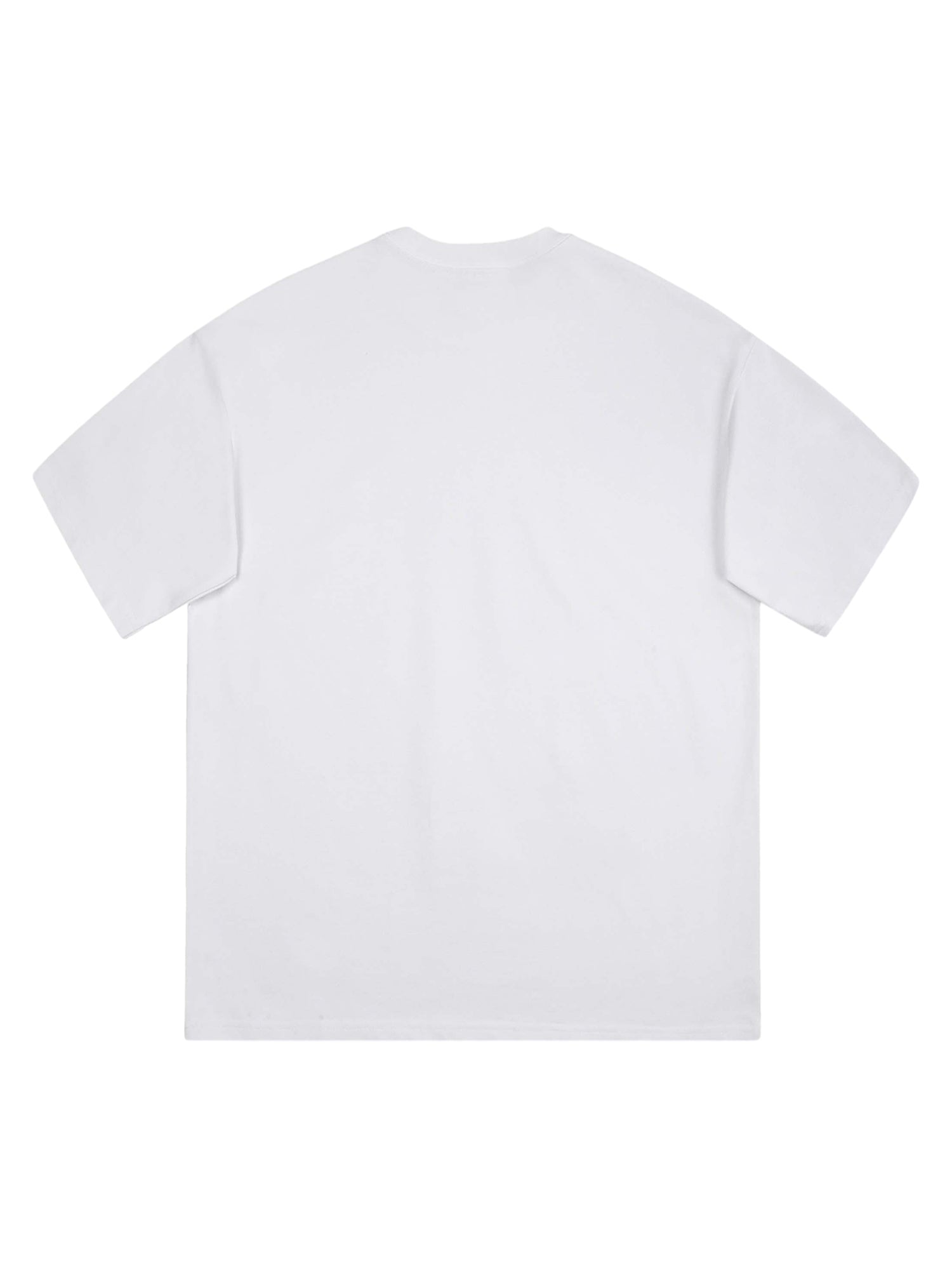 WHITE GRAPHIC T-SHIRT WITH ROUND COLLAR FOR SPRING SHORT SLEEVE WEAR