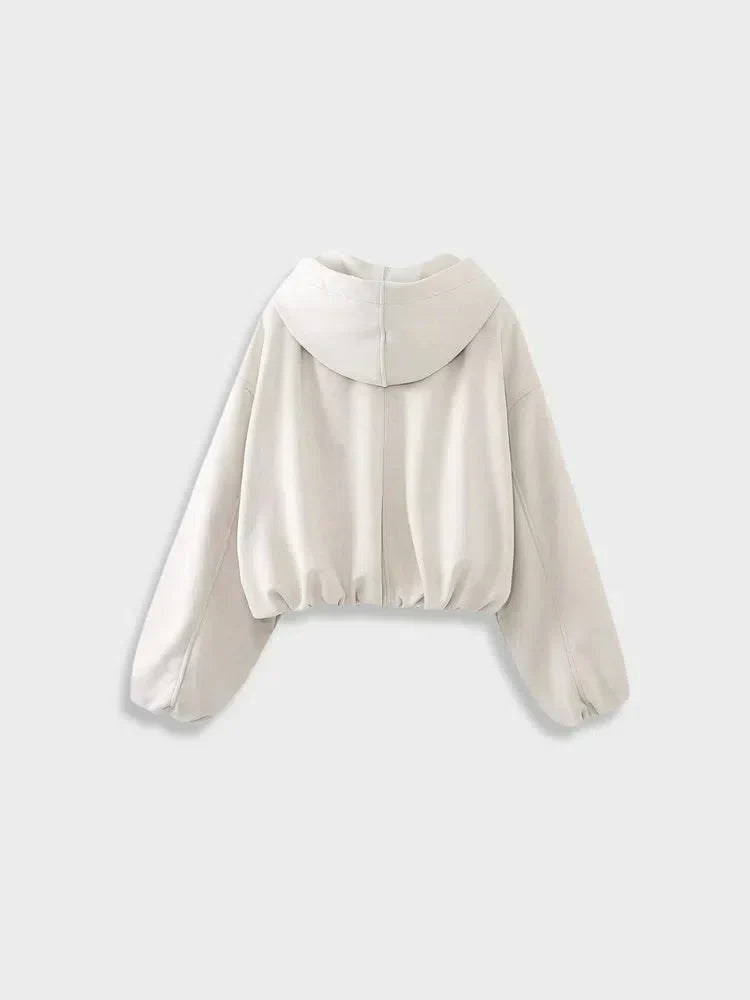 WHITE HOODED BOMBER JACKET MIT UNSERER STREETWEAR JACKE