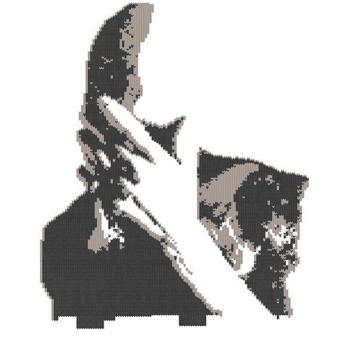 WHITE KNIT SWEATER WITH GRAPHIC - OVERSIZED FIT PREMIUM COTTON