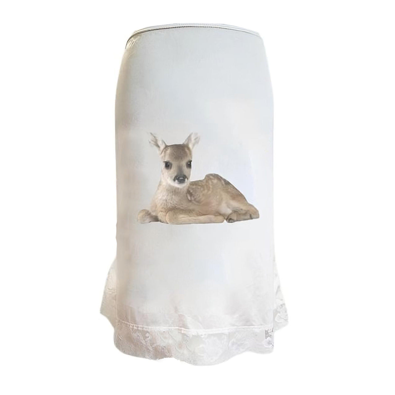 WHITE LAMPSHADE WITH FAWN ACCENT FOR CEILING LIGHTING