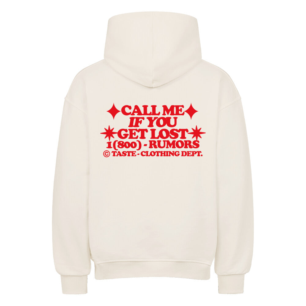 WHITE OVERSIZED HOODIE WITH RED TEXT - COTTON OVERSIZED HOODIE