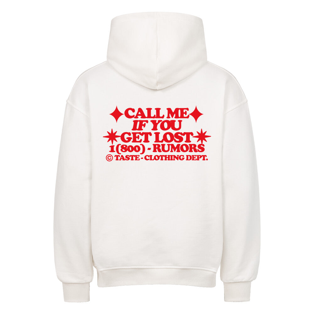 WHITE OVERSIZED HOODIE WITH RED TEXT - COTTON OVERSIZED HOODIE
