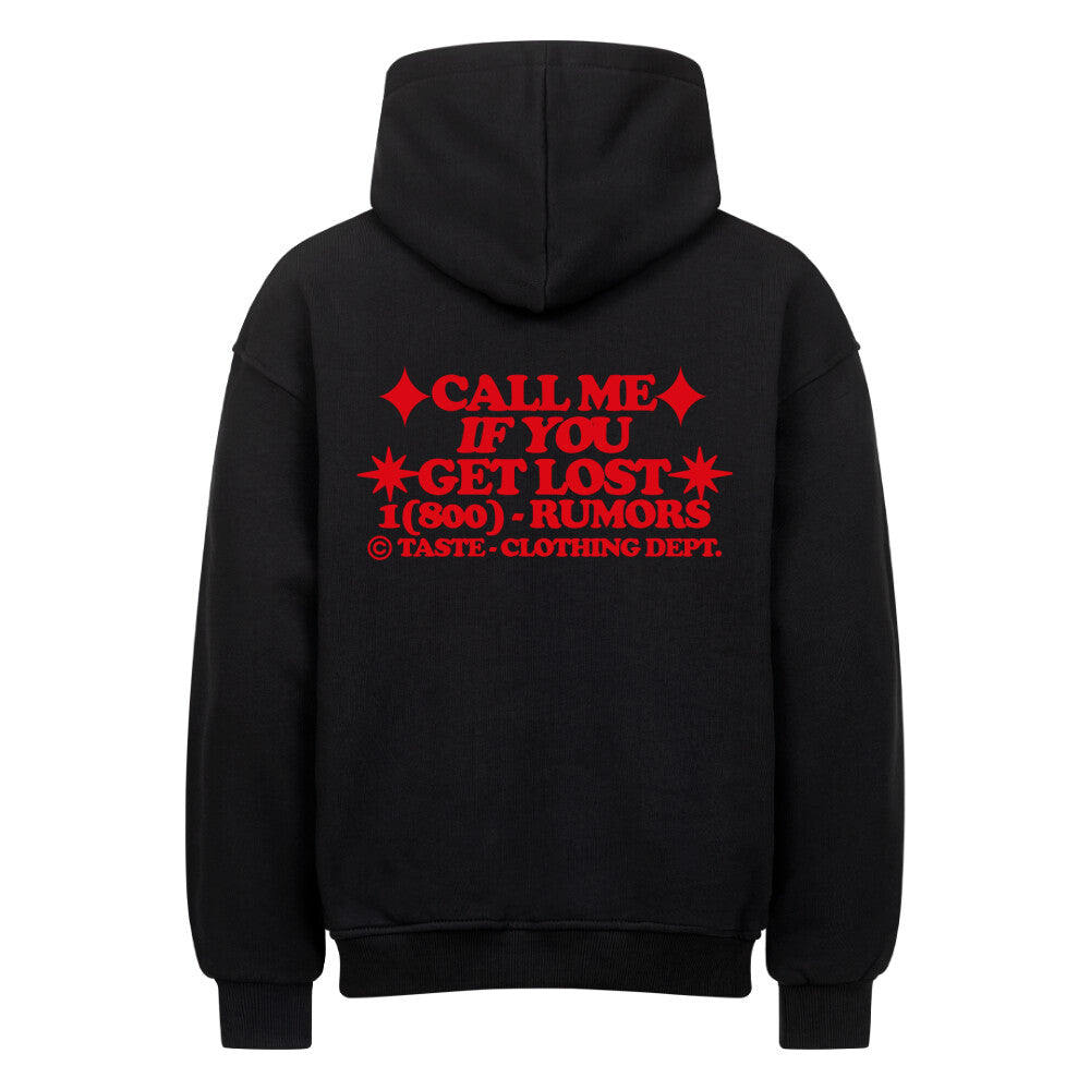 WHITE OVERSIZED HOODIE WITH RED TEXT - COTTON OVERSIZED HOODIE