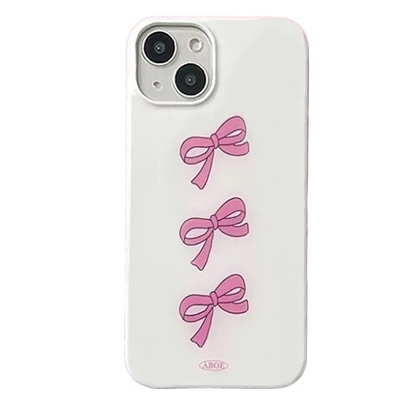 WHITE PHONE CASE WITH PINK BOWS FOR GIRL BOWS IPHONE OR SOFT GIRL BOWS