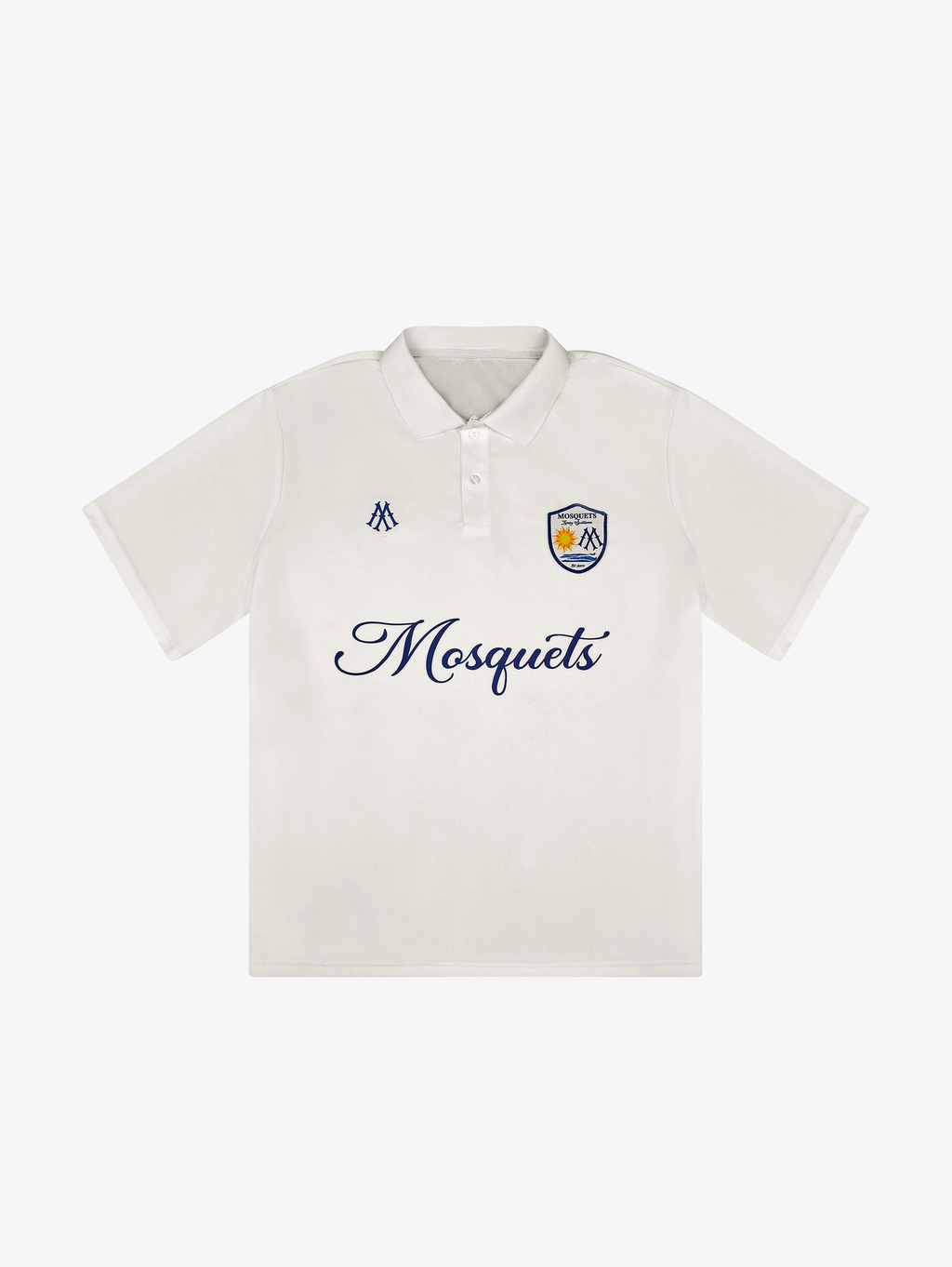 WHITE POLO SHIRT WITH DROPPED SHOULDER DESIGN