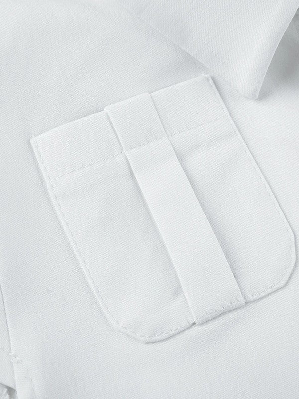 WHITE SHORT SLEEVE BLOUSE - VERSATILE SHORT SLEEVE TOP