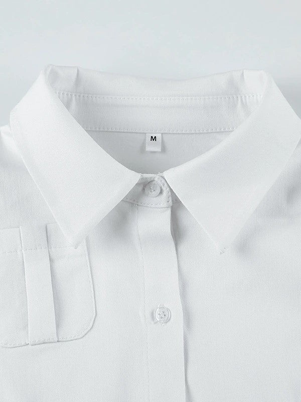 WHITE SHORT SLEEVE BLOUSE - VERSATILE SHORT SLEEVE TOP