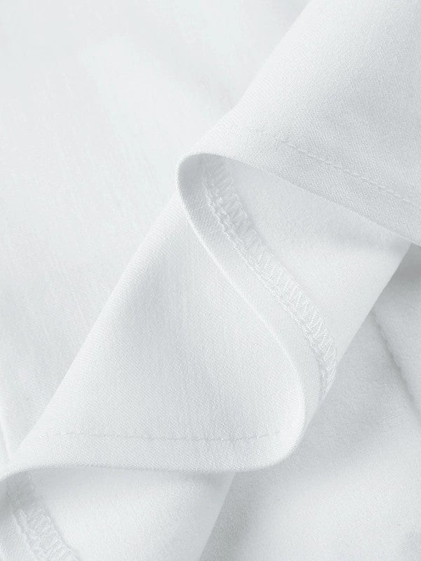 WHITE SHORT SLEEVE BLOUSE - VERSATILE SHORT SLEEVE TOP