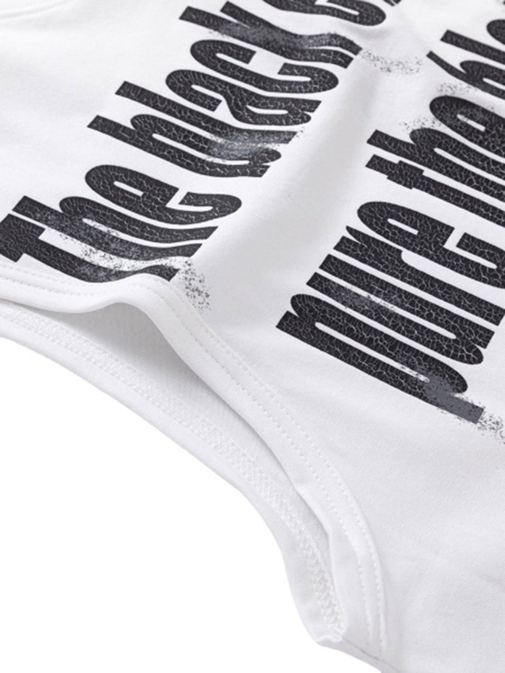 WHITE SLEEVELESS COTTON TANK WITH BLACK TEXT - BREATHABLE COTTON TANK