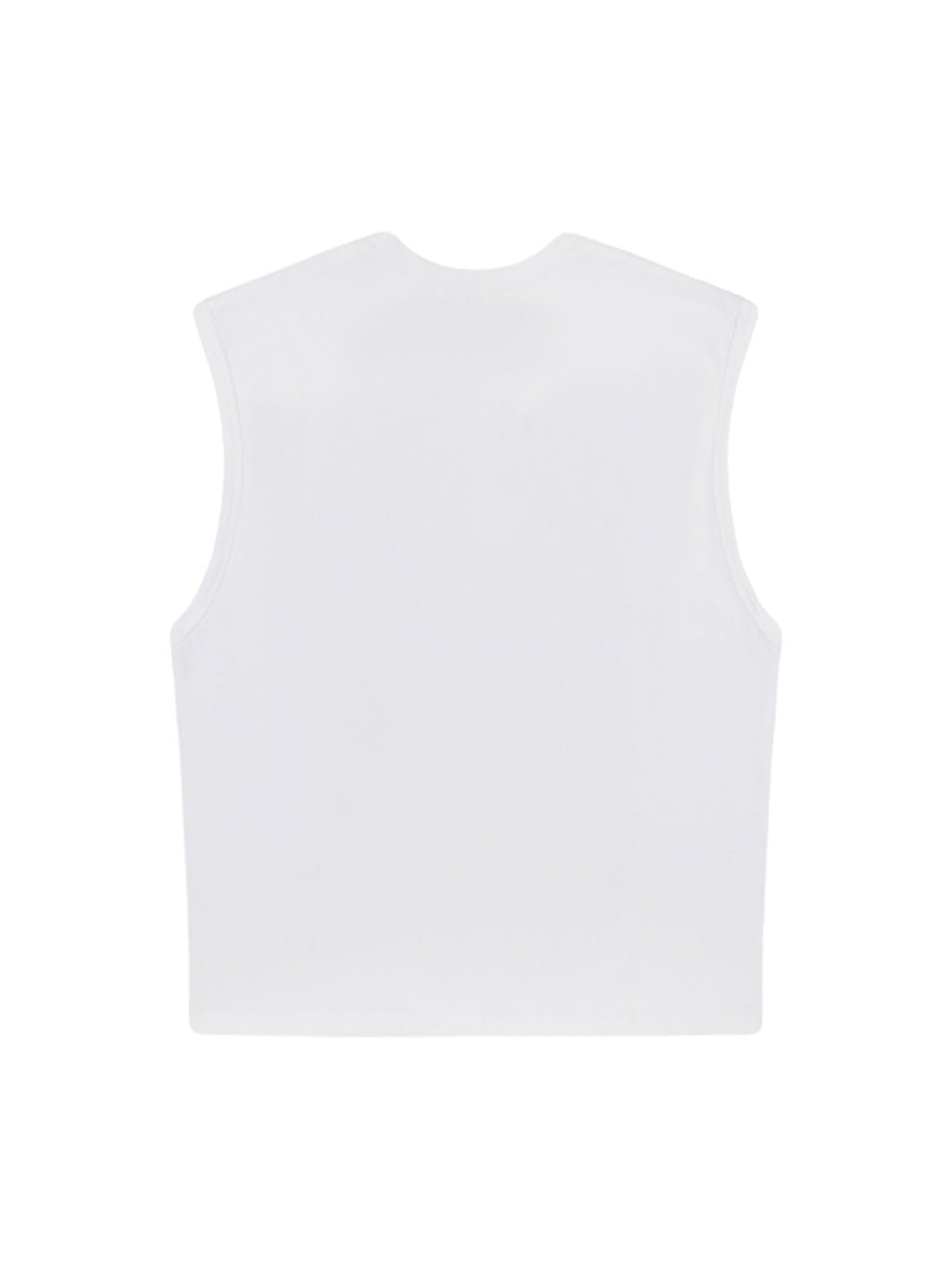 WHITE SLEEVELESS COTTON TANK WITH BLACK TEXT - BREATHABLE COTTON TANK