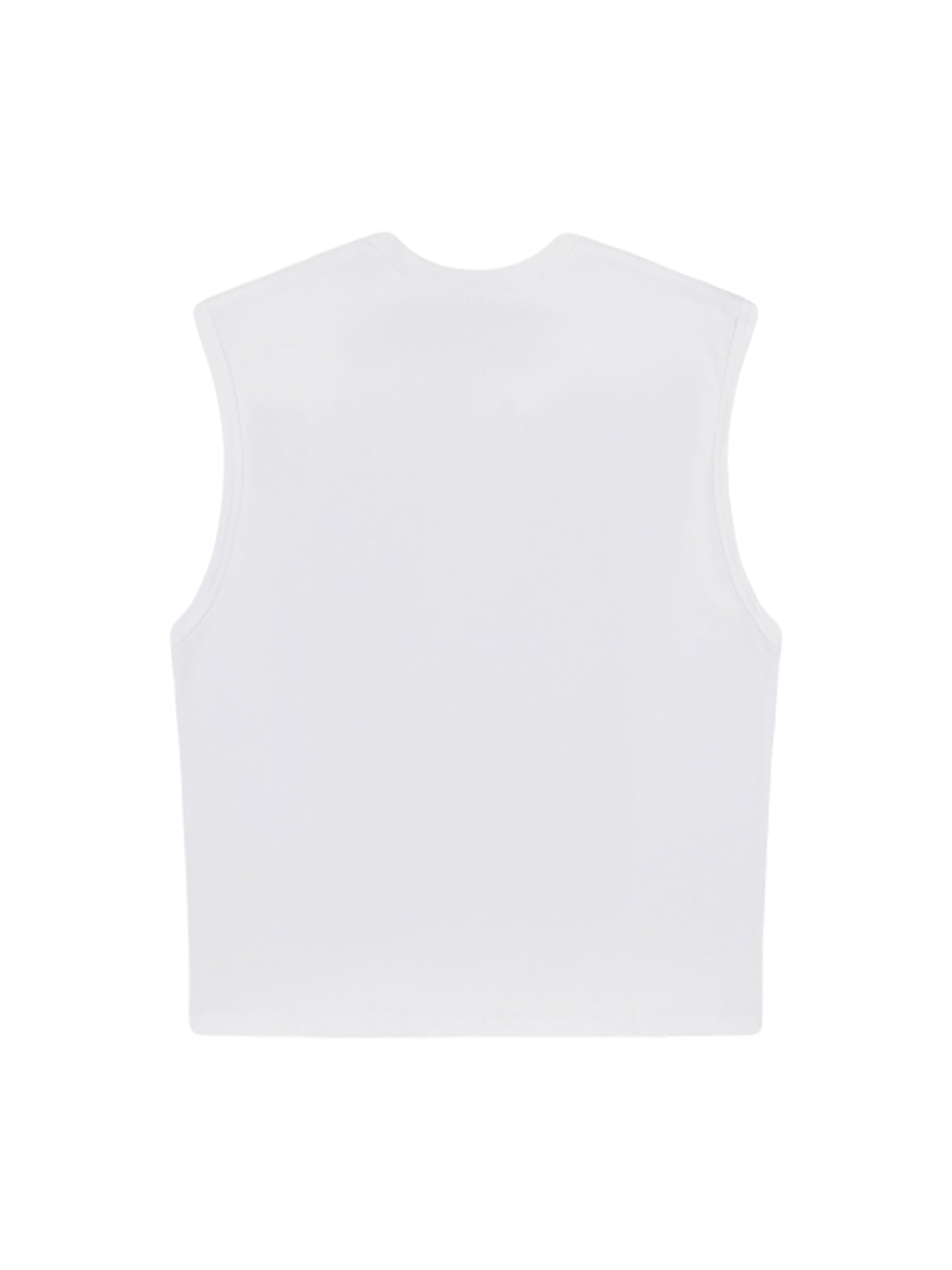 WHITE SLEEVELESS COTTON TANK WITH BLACK TEXT - BREATHABLE COTTON TANK