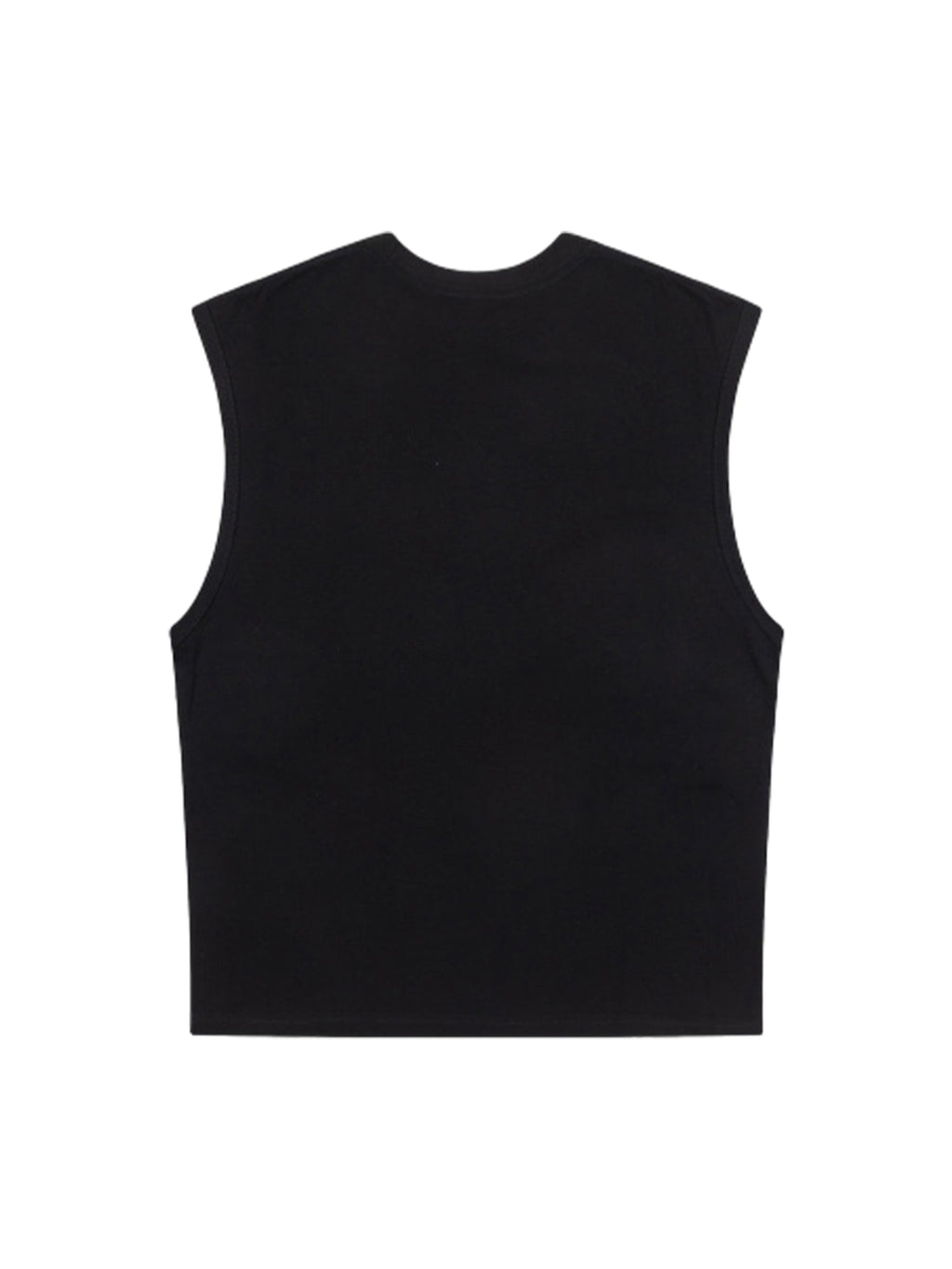 WHITE SLEEVELESS COTTON TANK WITH BLACK TEXT - BREATHABLE COTTON TANK