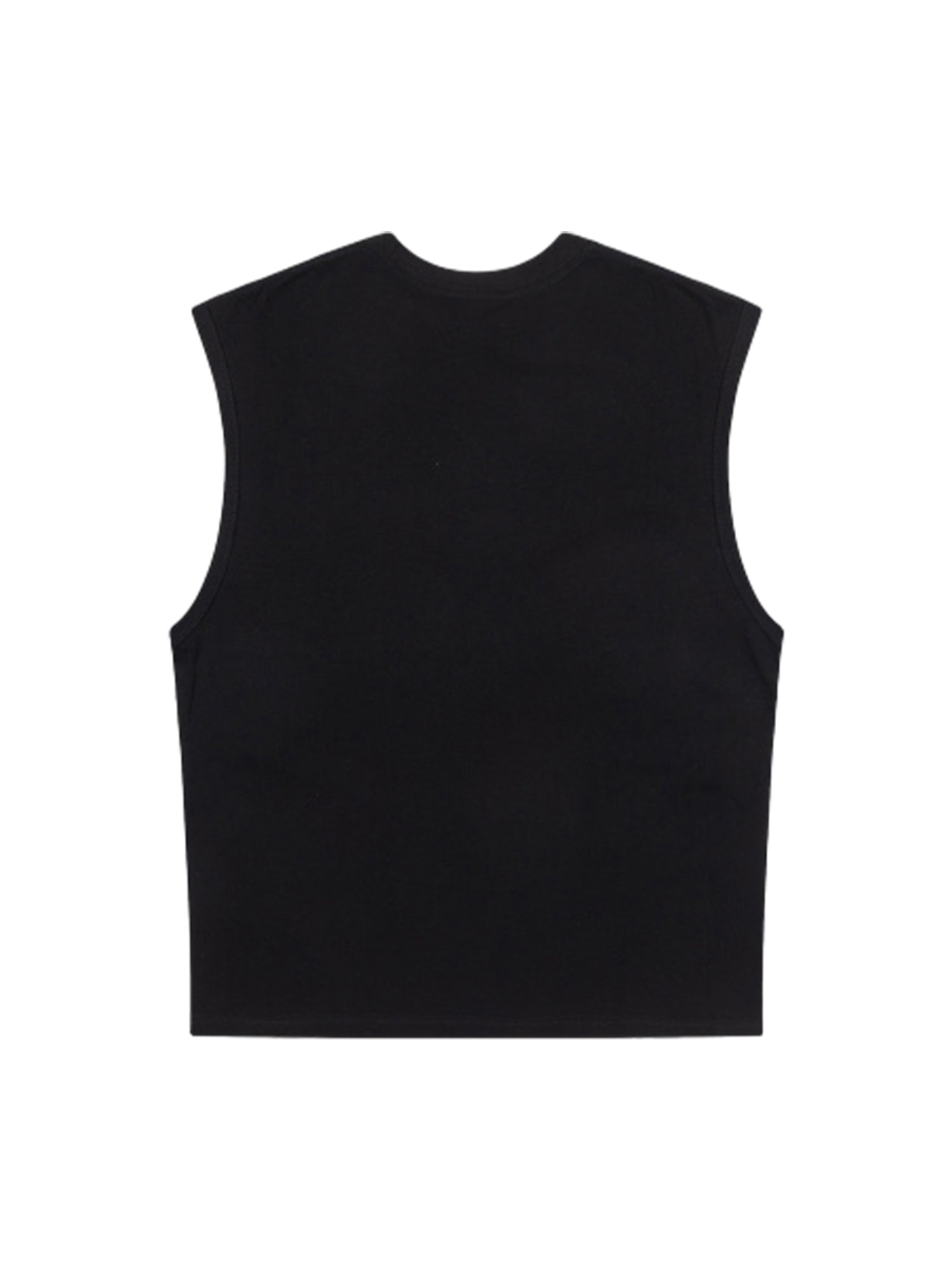 WHITE SLEEVELESS COTTON TANK WITH BLACK TEXT - BREATHABLE COTTON TANK