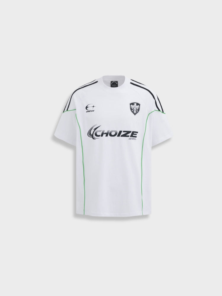 WHITE SOCCER JERSEY SPORT TEE CHOIZE FOR ACTIVE WEAR