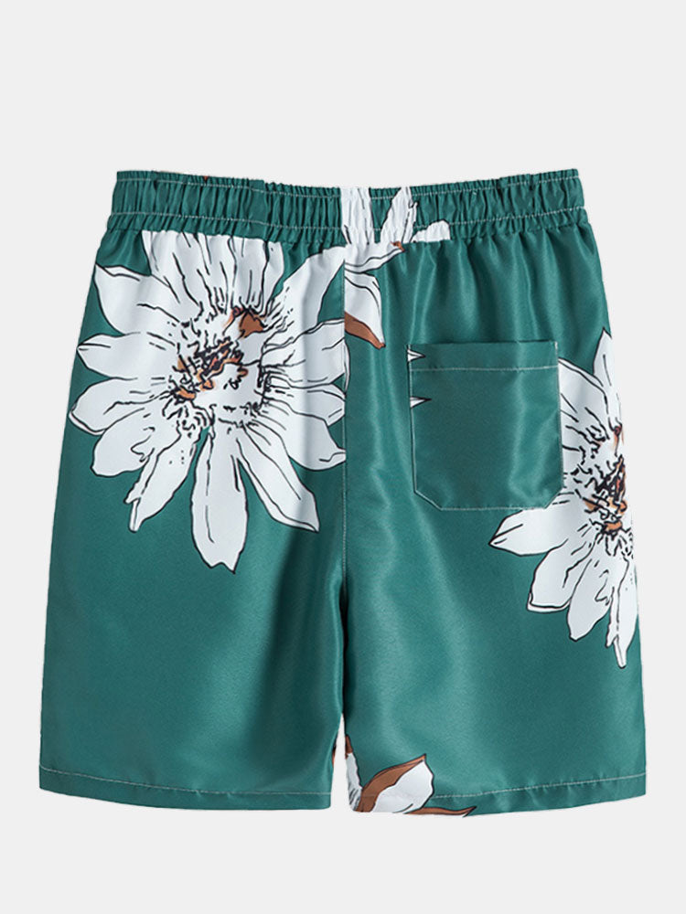 WHITE SUNFLOWER SHORT SET FOR ACTIVE LIFESTYLES AND COMFORTABLE FABRIC
