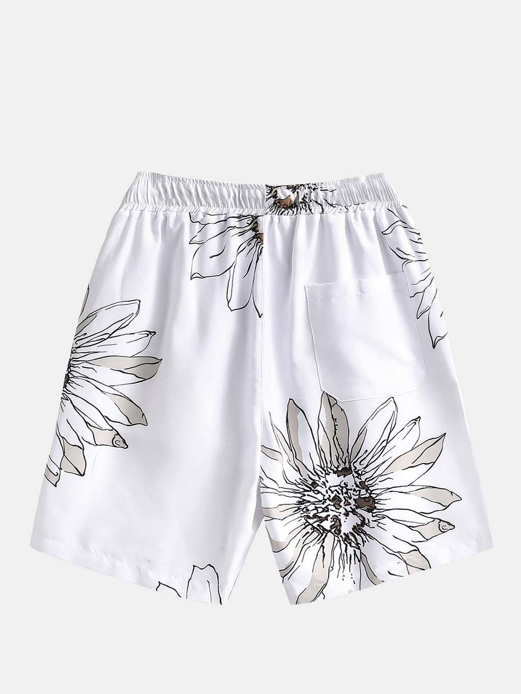 WHITE SUNFLOWER SHORT SET FOR ACTIVE LIFESTYLES AND COMFORTABLE FABRIC