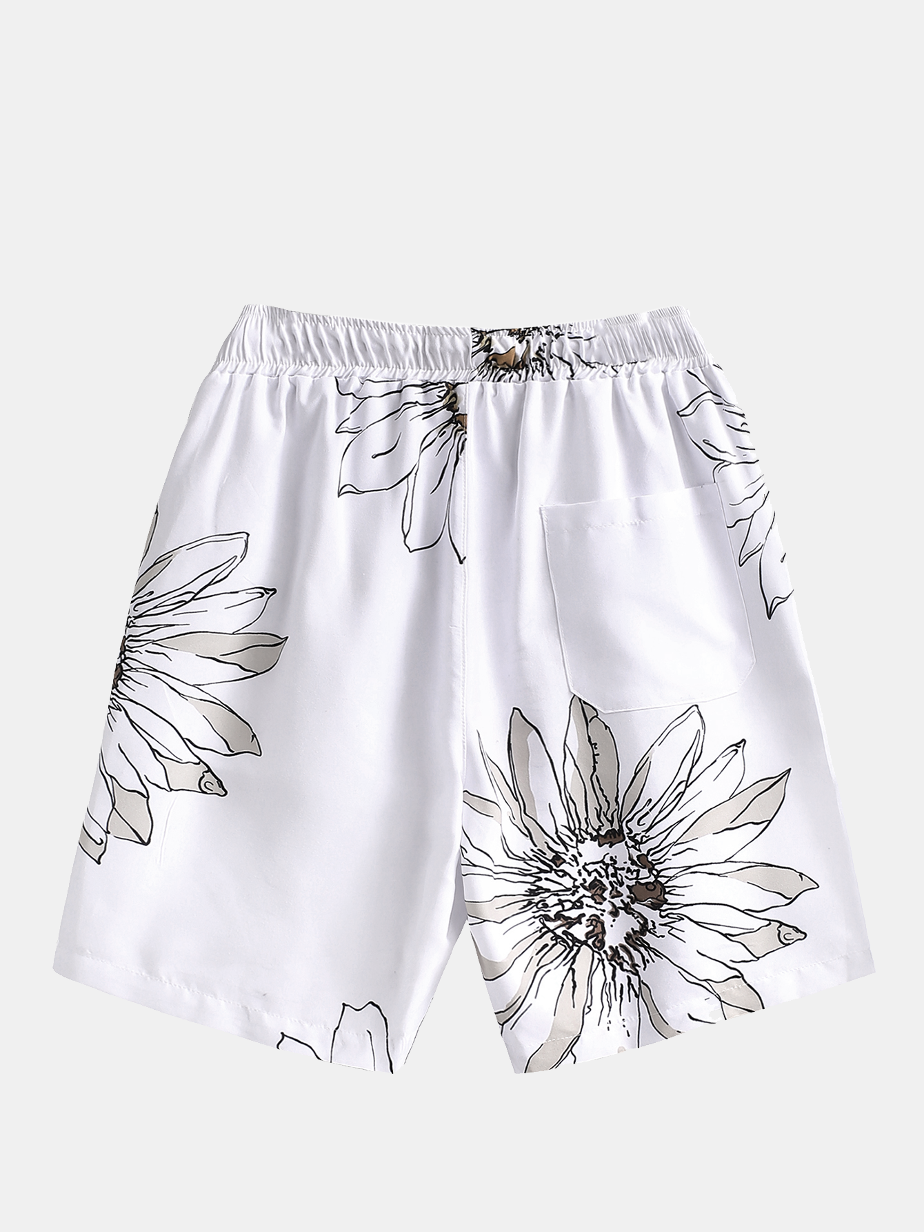WHITE SUNFLOWER SHORT SET FOR ACTIVE LIFESTYLES AND COMFORTABLE FABRIC