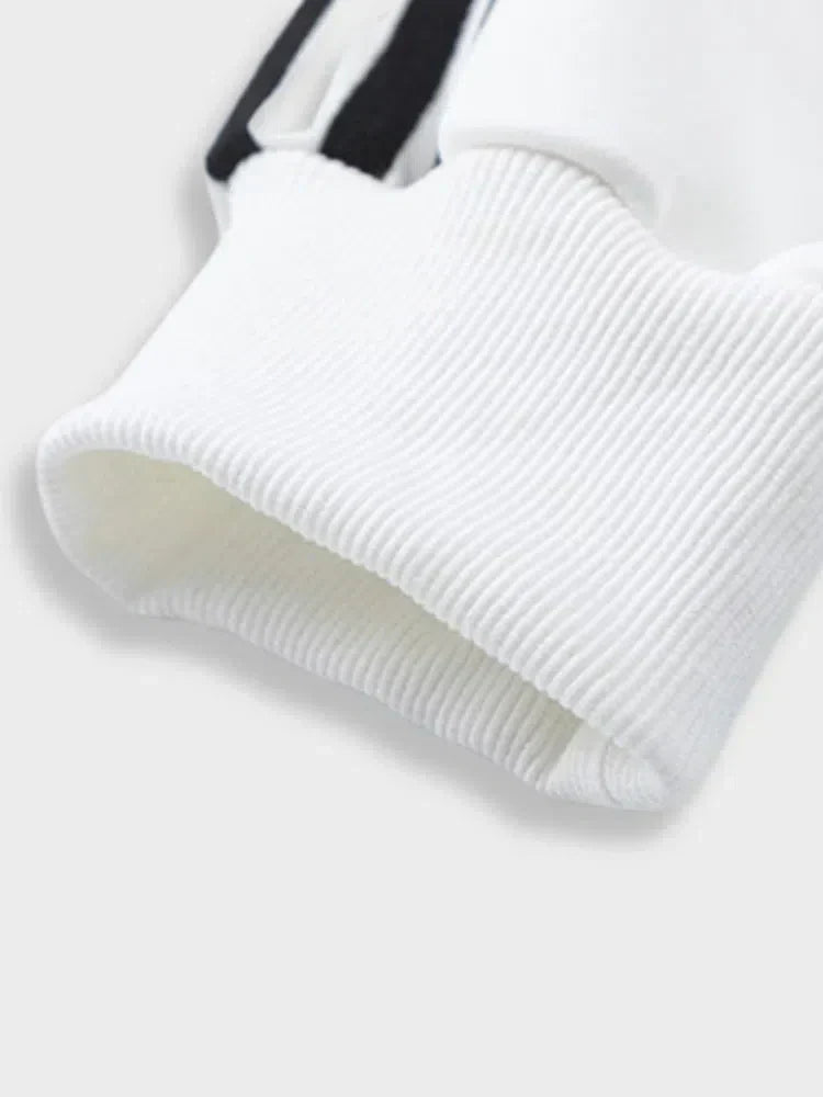 WHITE SWEATSHIRT WITH BLACK ACCENTS - VINTAGE INSPIRED STREETWEAR