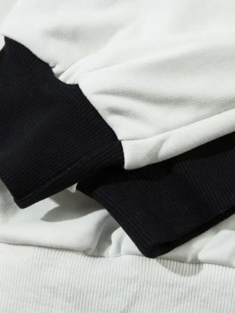 WHITE SWEATSHIRT WITH BLACK STRIPES PROFESSIONAL PULLOVER SURF UNION