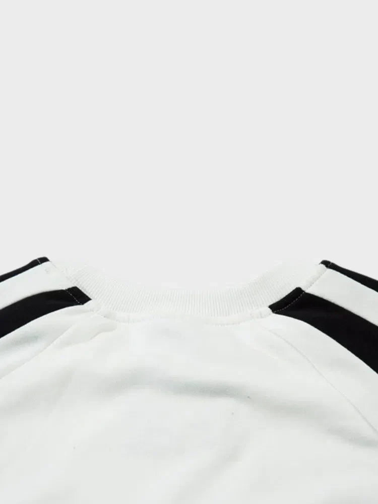 WHITE SWEATSHIRT WITH BLACK STRIPES PROFESSIONAL PULLOVER SURF UNION