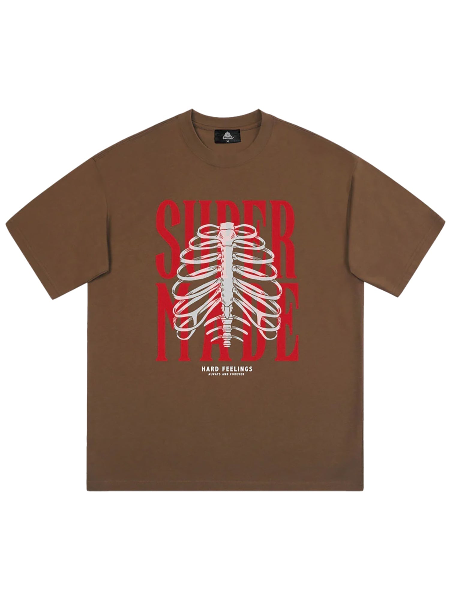 WHITE T-SHIRT WITH RIBCAGE GRAPHIC FEATURING BUTTERFLY SKULL GRAPHIC