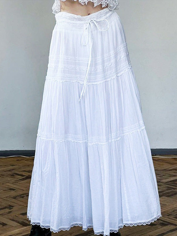 WHITE TIERED MAXI SKIRT ELEGANT MAXI SKIRTS