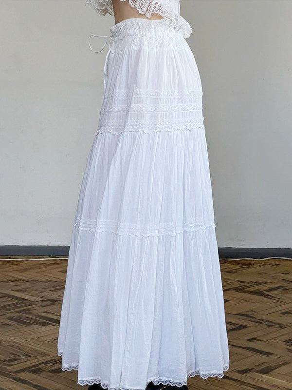 WHITE TIERED MAXI SKIRT ELEGANT MAXI SKIRTS
