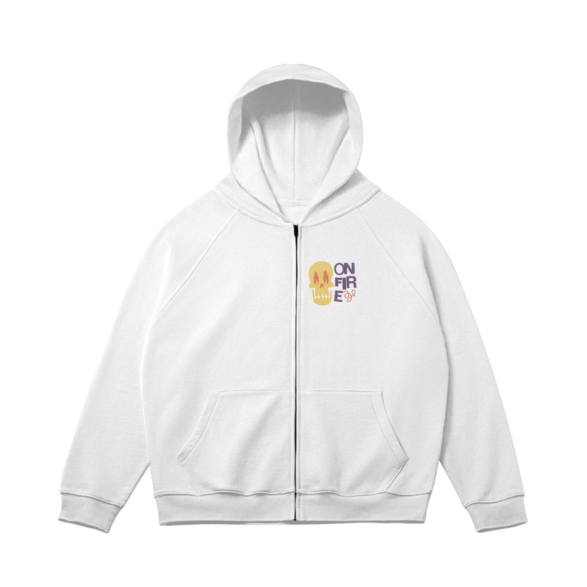 WHITE ZIP-UP HOODIE WITH SWEAT PRODUCTION FOR ENHANCED FAT BURNING