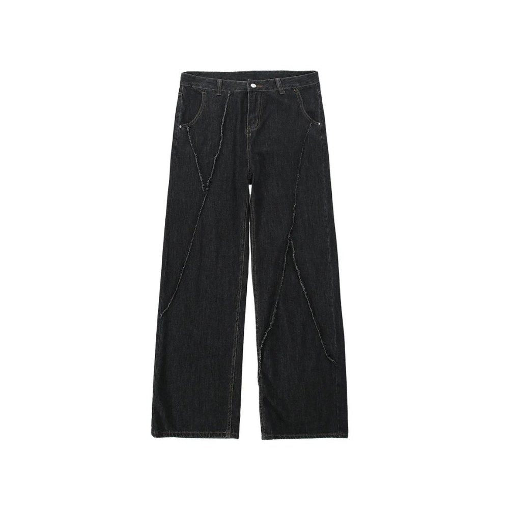 WIDE-LEG BAGGY JEANS WITH FRAYED SEAMS - JEANS WEBBED