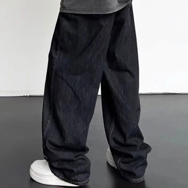 WIDE-LEG BAGGY JEANS WITH FRAYED SEAMS - JEANS WEBBED