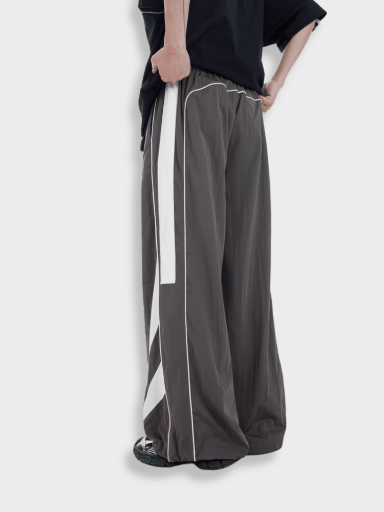 WIDE LEG PANTS WITH WHITE STRIPES - SPLIT WIDE STYLE