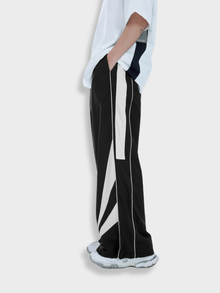 WIDE LEG PANTS WITH WHITE STRIPES - SPLIT WIDE STYLE