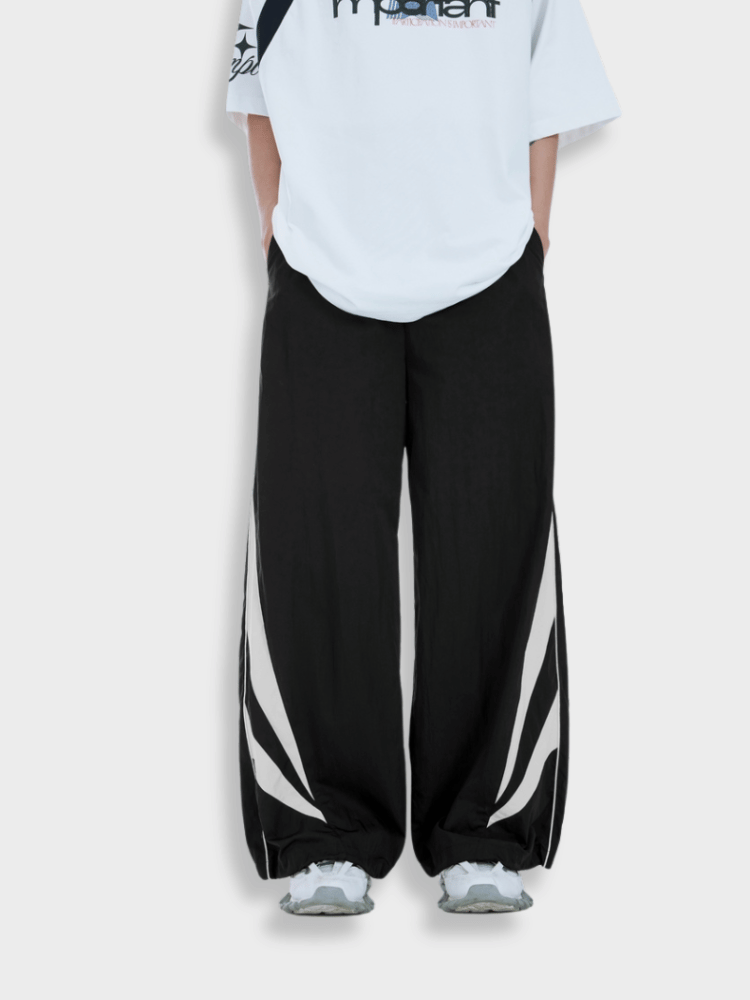 WIDE LEG PANTS WITH WHITE STRIPES - SPLIT WIDE STYLE