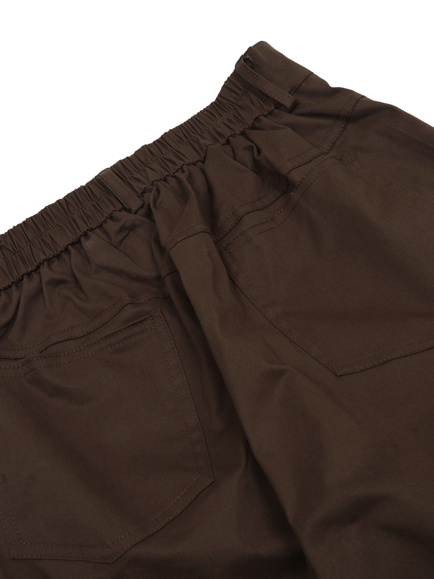 WIDE LEG PLEATED CARGO PANTS WITH SNAP CLOSURES IN BROWN