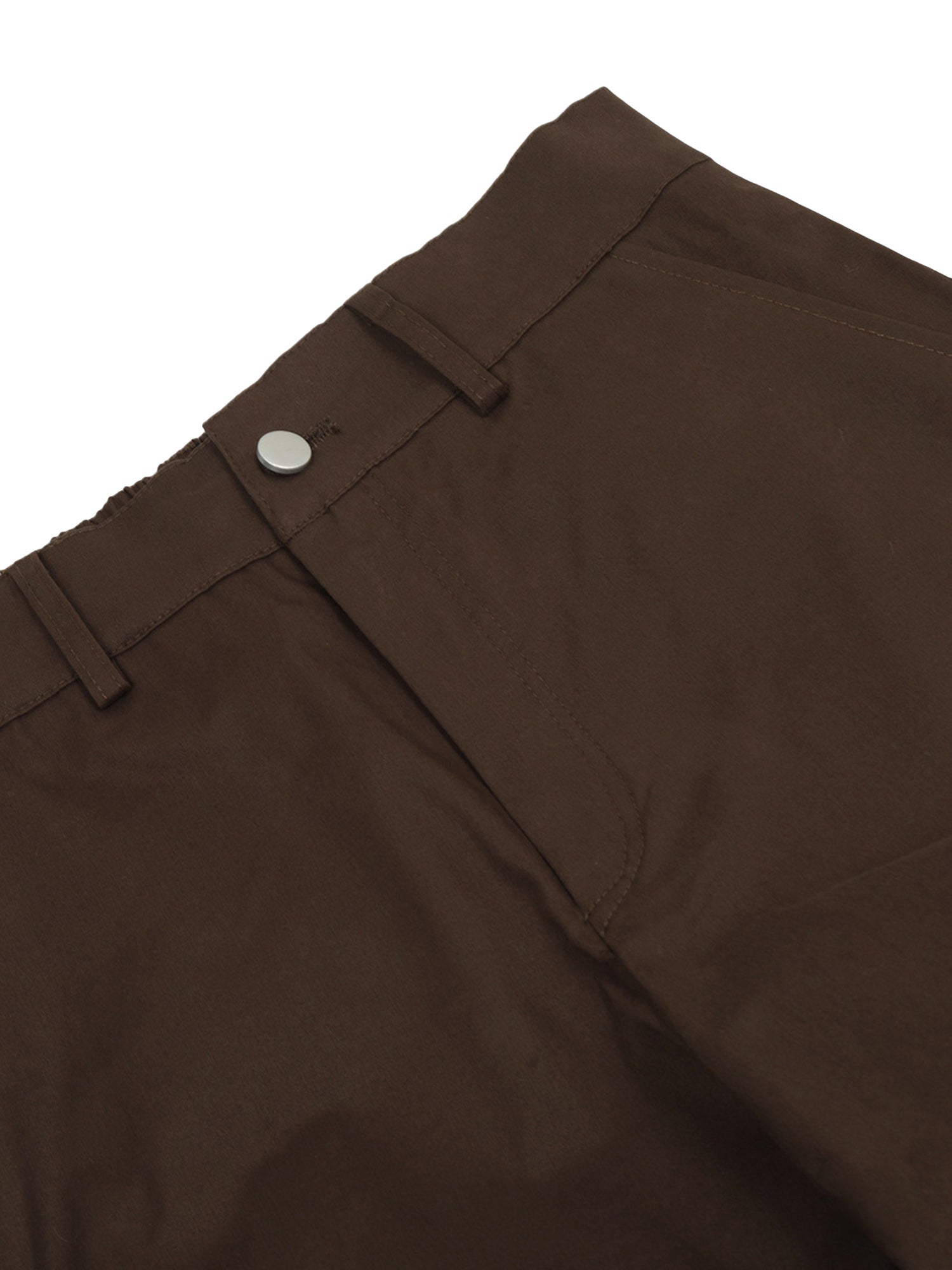 WIDE LEG PLEATED CARGO PANTS WITH SNAP CLOSURES IN BROWN