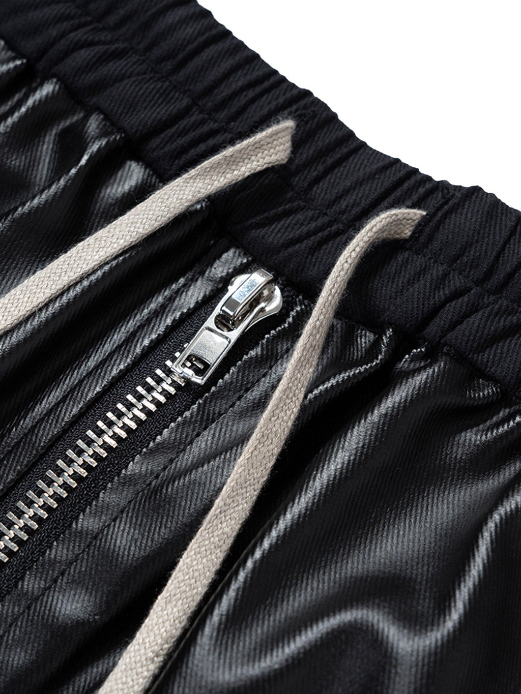 WIDE-LEGGED CARGO PANTS MATTE COATED OVERALLS