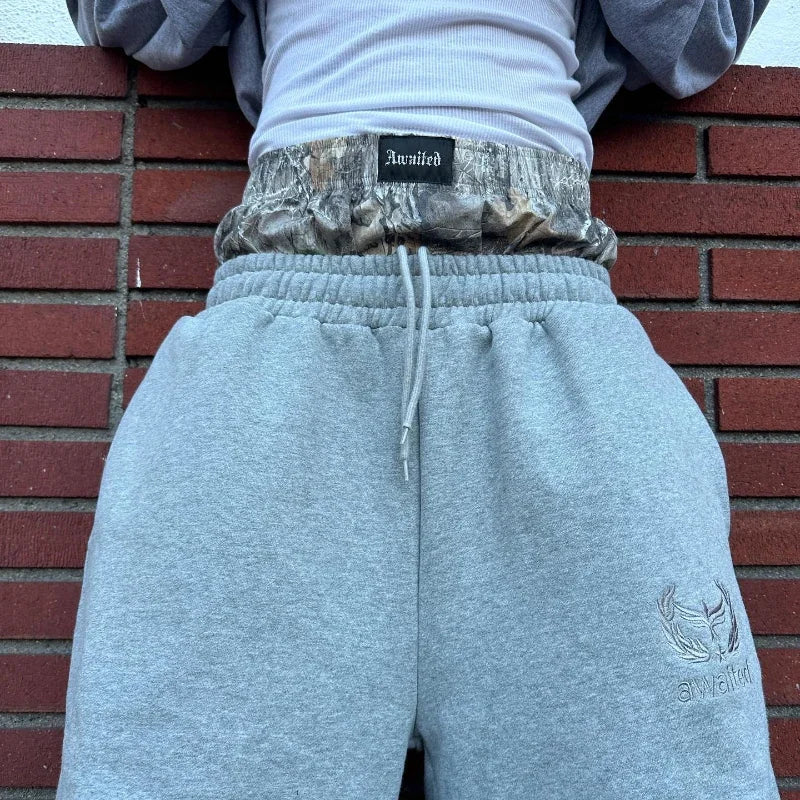 WIDE-LEGGED SWEATPANTS SET - Y2K RETRO DOUBLE-WAISTED STYLE