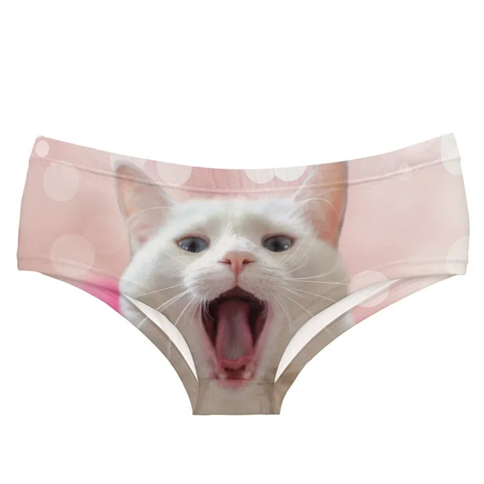 WOMEN’S CAT-PRINTED UNDERWEAR PACK OF THREE