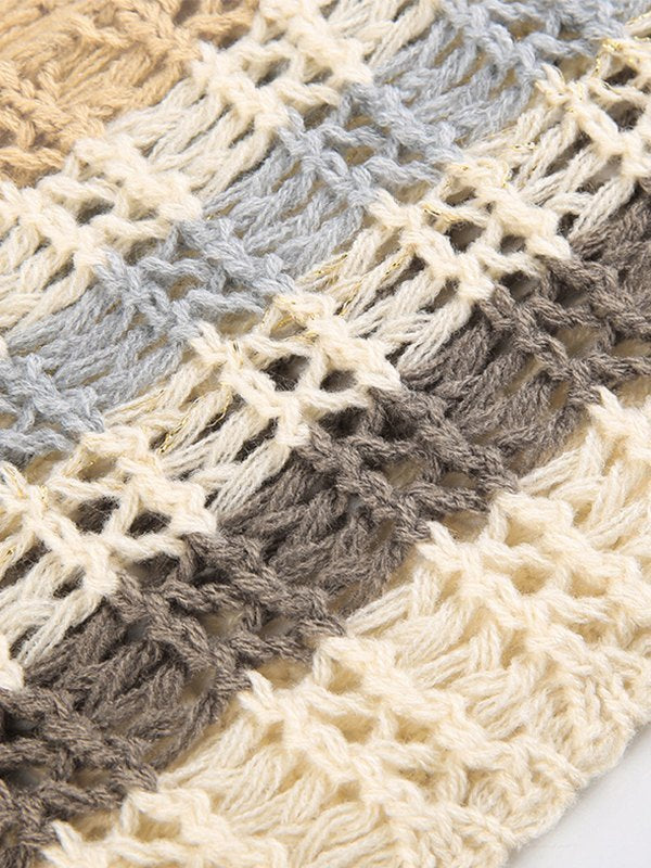 WOMEN'S FASHION OUTFIT SUPER CROP CROCHET TOP AND BOTTOM SET