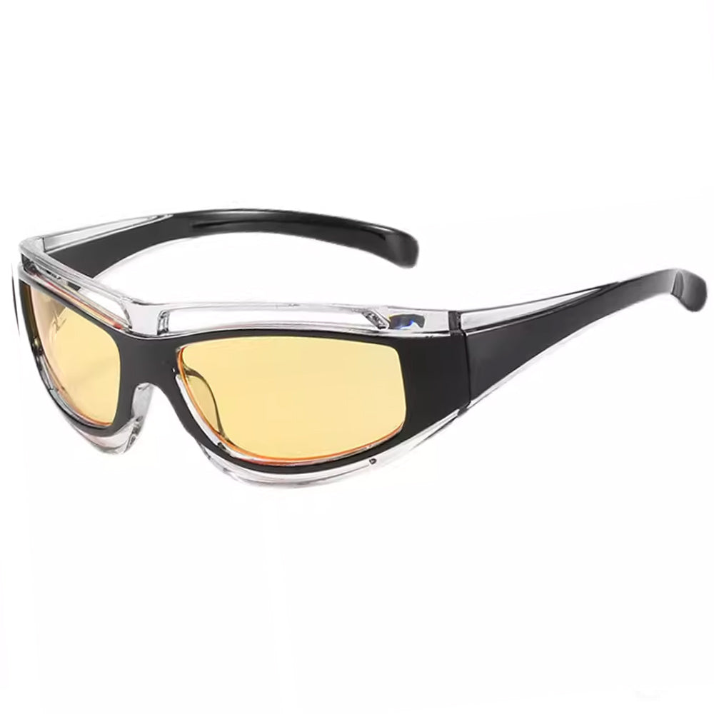Y2K FUTURISTIC BLACK AND CLEAR SUNGLASSES FOR MODERN STYLE