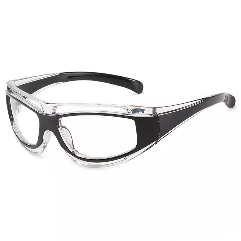 Y2K FUTURISTIC BLACK AND CLEAR SUNGLASSES FOR MODERN STYLE