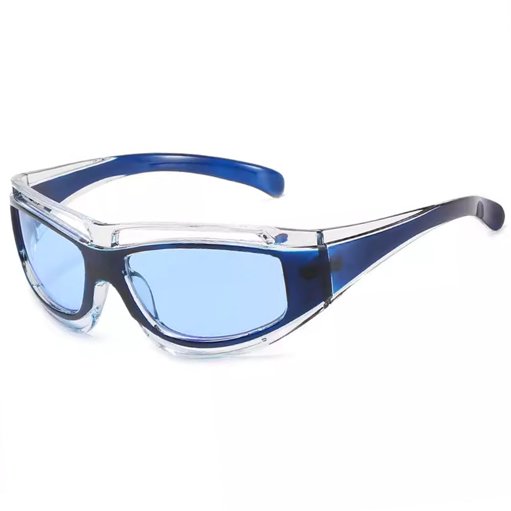 Y2K FUTURISTIC BLACK AND CLEAR SUNGLASSES FOR MODERN STYLE