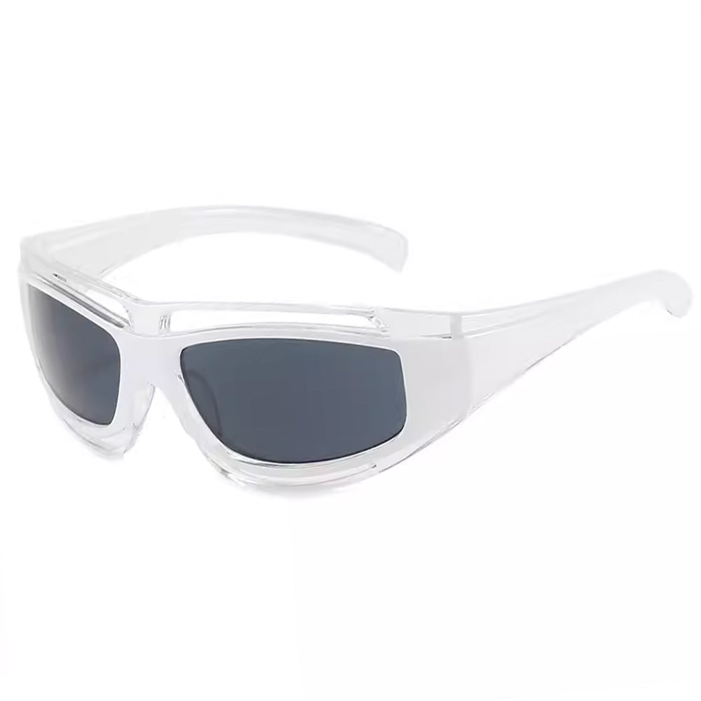 Y2K FUTURISTIC BLACK AND CLEAR SUNGLASSES FOR MODERN STYLE