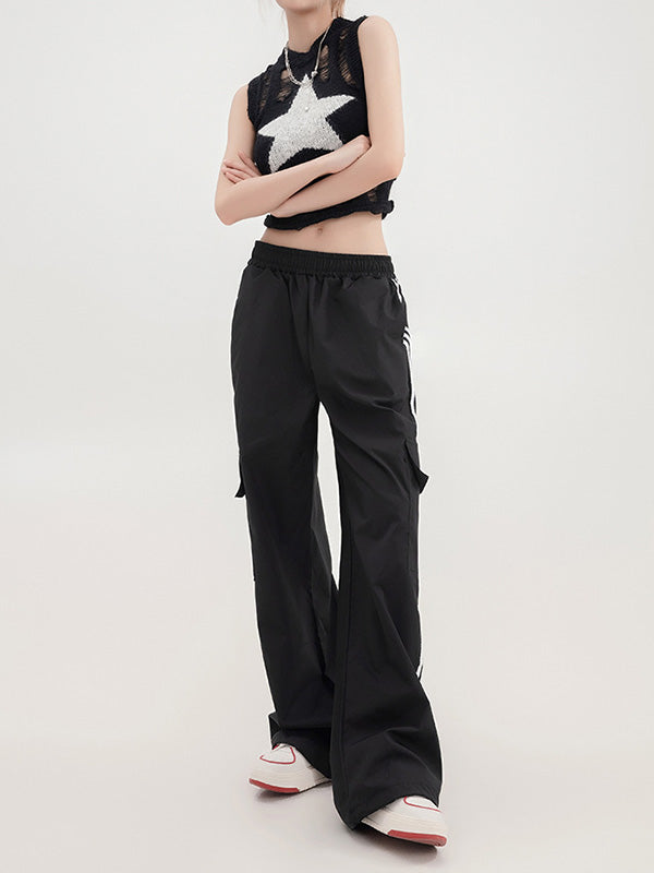 Y2K KNITTED TOP WITH STAR DESIGN AND DISTRESSED DETAILS