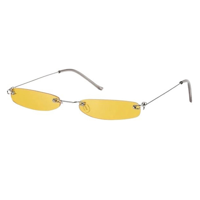 Y2K RIMLESS YELLOW-TINTED SUNGLASSES