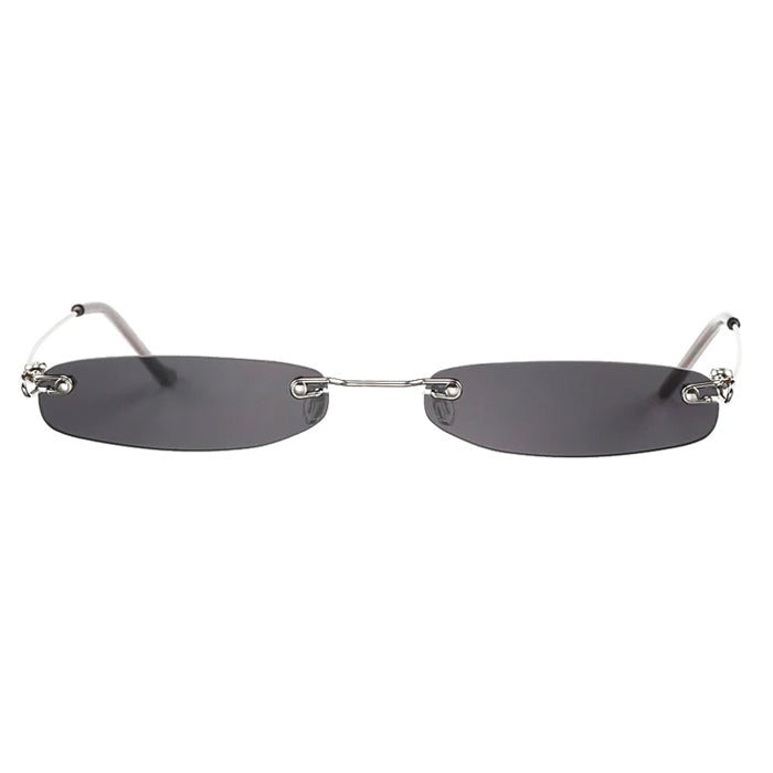 Y2K RIMLESS YELLOW-TINTED SUNGLASSES