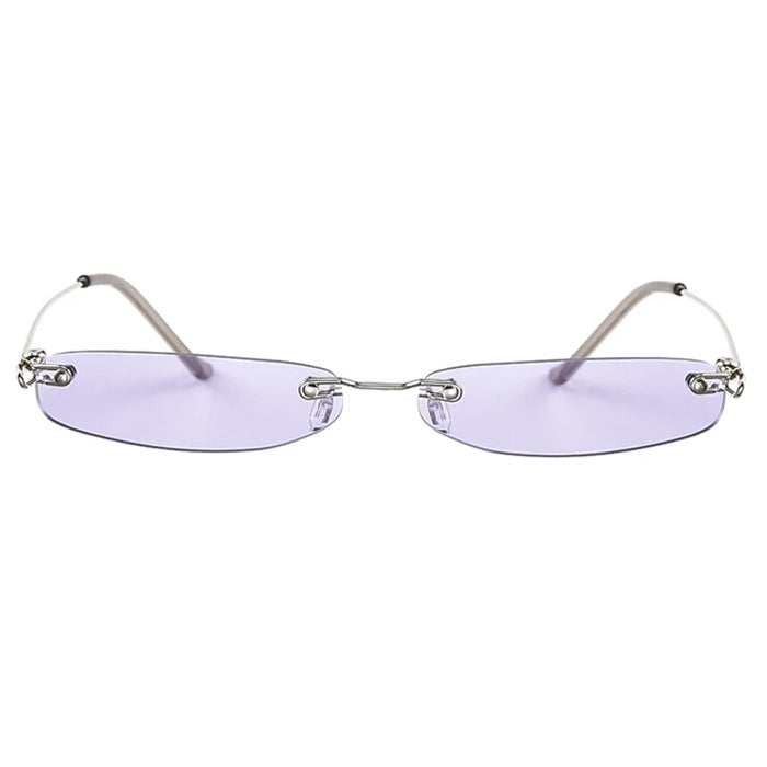 Y2K RIMLESS YELLOW-TINTED SUNGLASSES