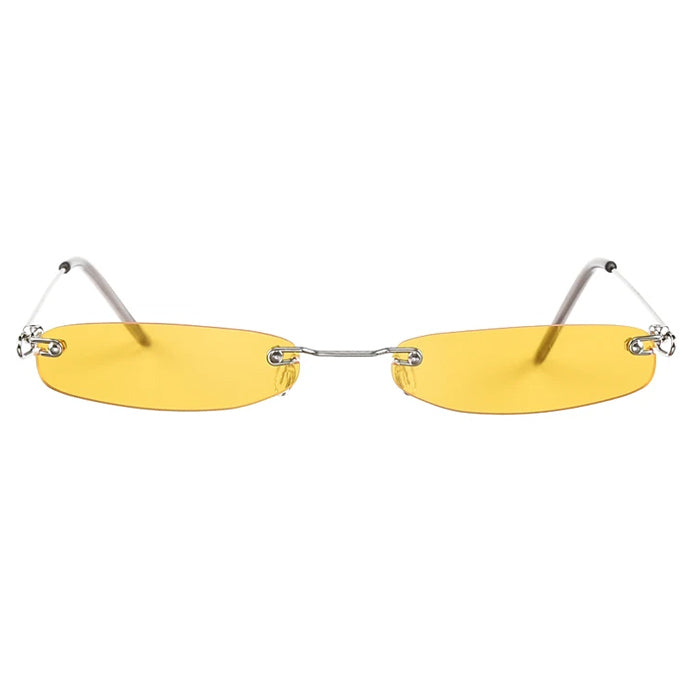 Y2K RIMLESS YELLOW-TINTED SUNGLASSES