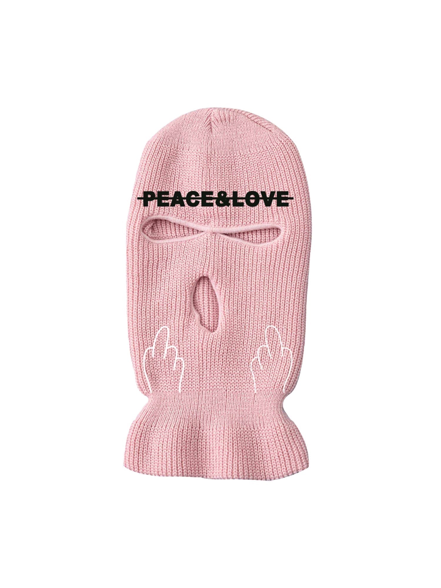 YELLOW BALACLAVA WITH MIDDLE FINGER DESIGN LOVE SCARPE BALACLAVA